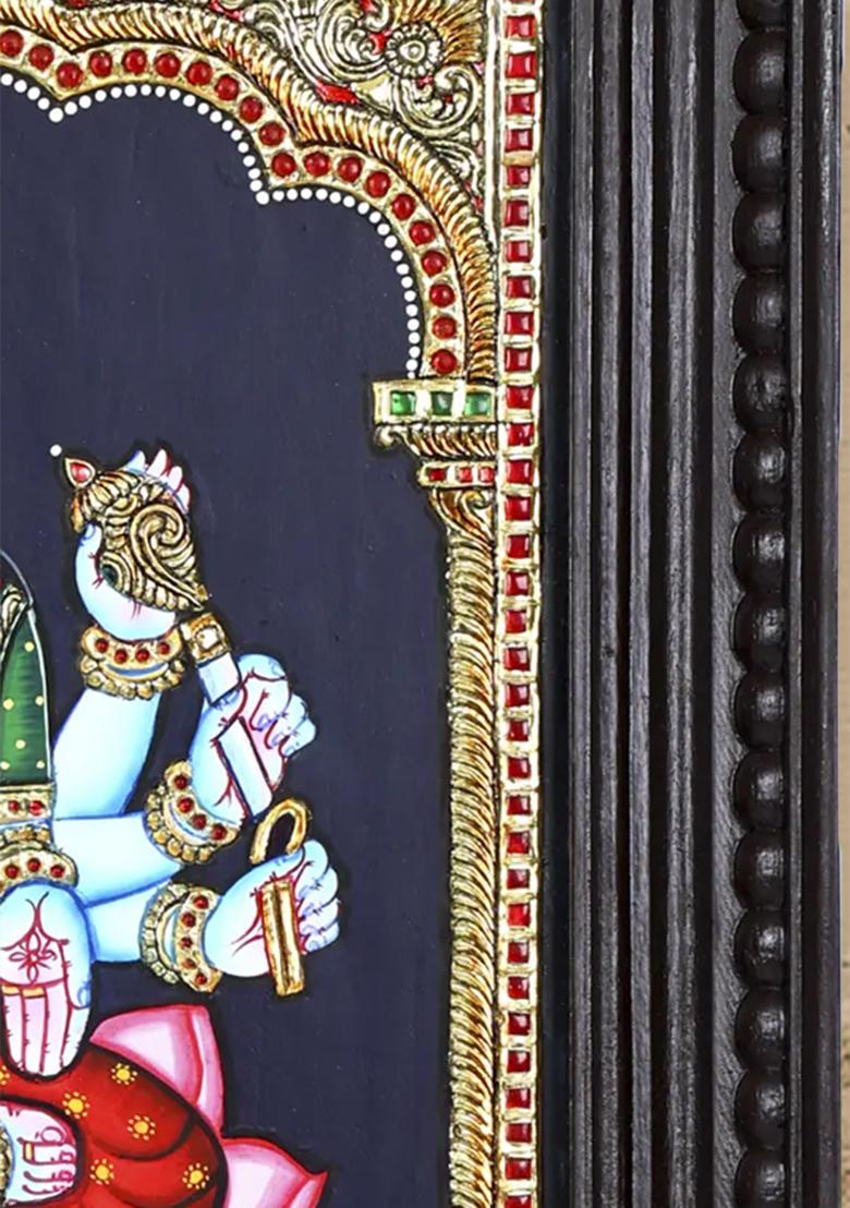Divine Kamalasini Goddess Varahi 24K Gold Tanjore Painting