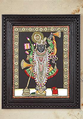 Divine Shrinathji 24K Gold Tanjore Painting
