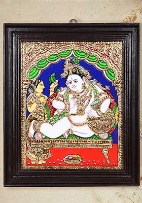 Makhanchor Krishna Tanjore Painting 24 Karat Gold Work