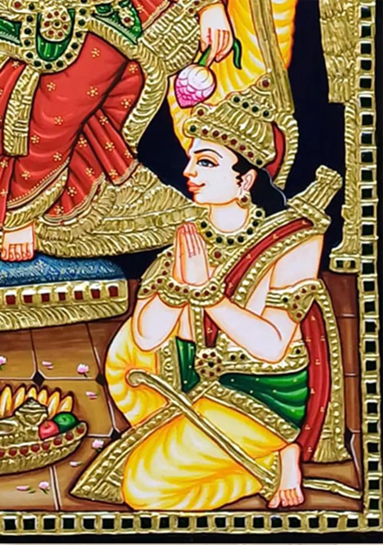 Ram Darbar Tanjore Painting Vibrant Gold Work