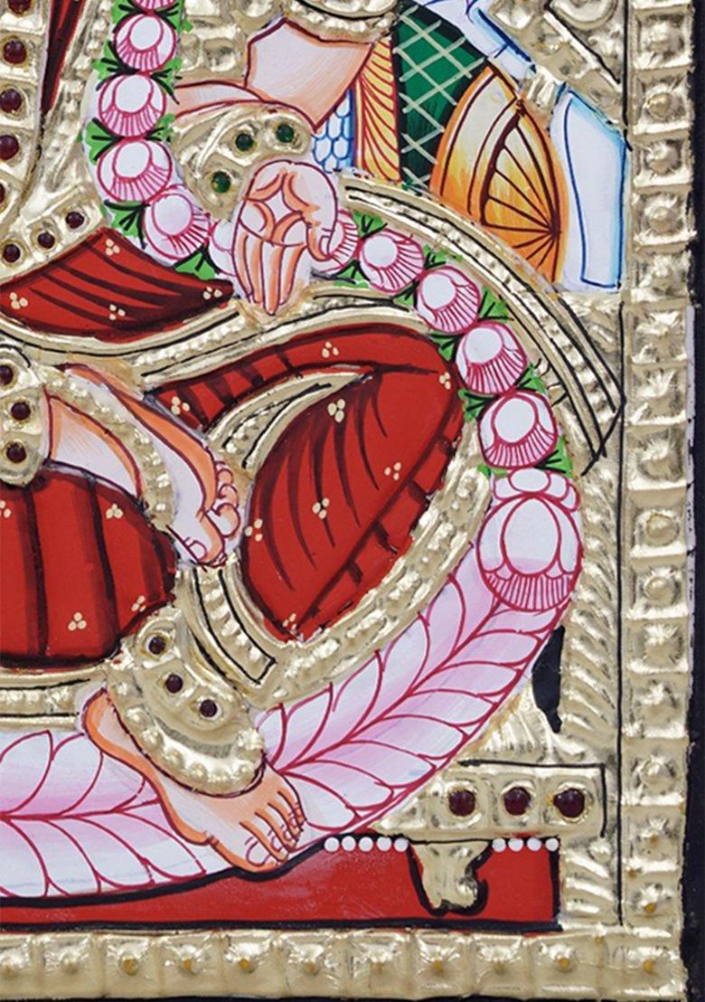 Goddess Lakshmi Tanjore Painting Gold Work