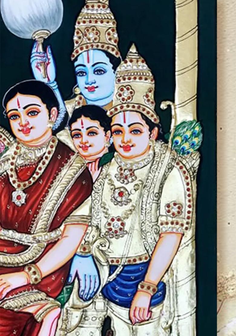 Ram Darbar Tanjore Painting Gold Work Masterpiece