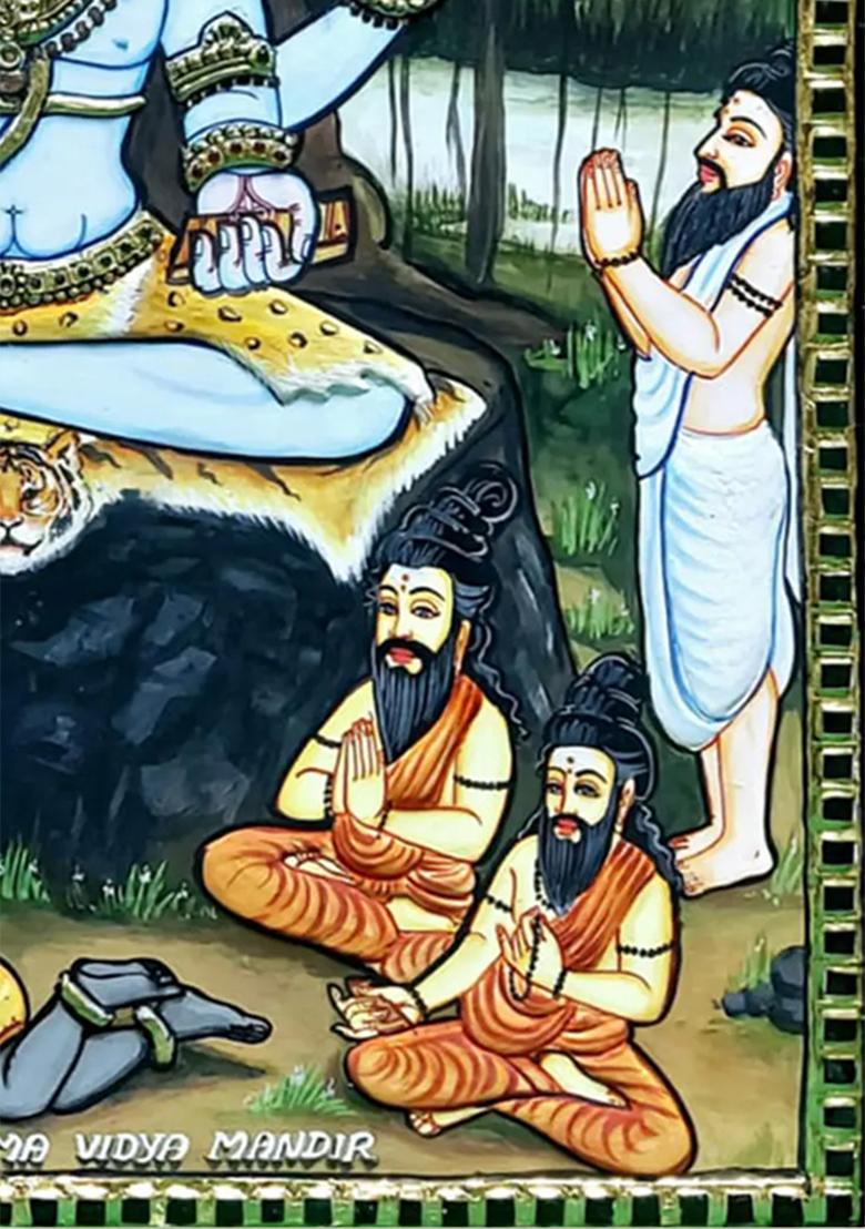 Dakshinamurthy Lord Shiva Tanjore Painting Gold Work Art