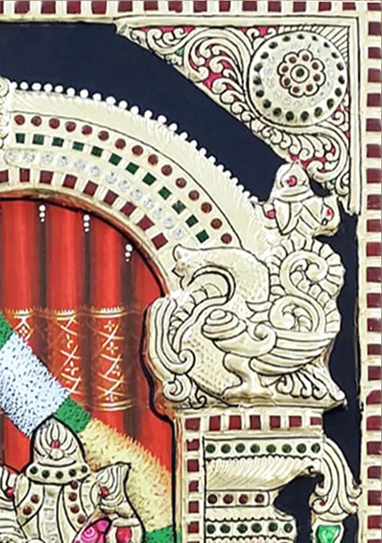 Lord Tirupati Balaji Tanjore Painting Gold Work Art