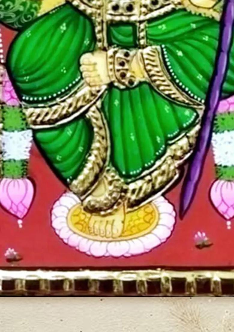 Goddess Kamakshi Amman Tanjore Painting Gold Work Art