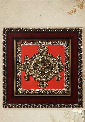 Sudarshan Chakra Tanjore Painting Vaishnava Symbol Art