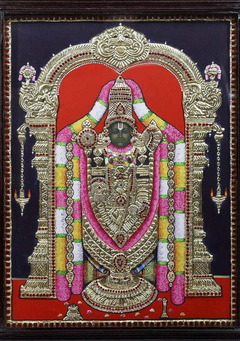 Tirupati Balaji Tanjore Painting 24K Gold