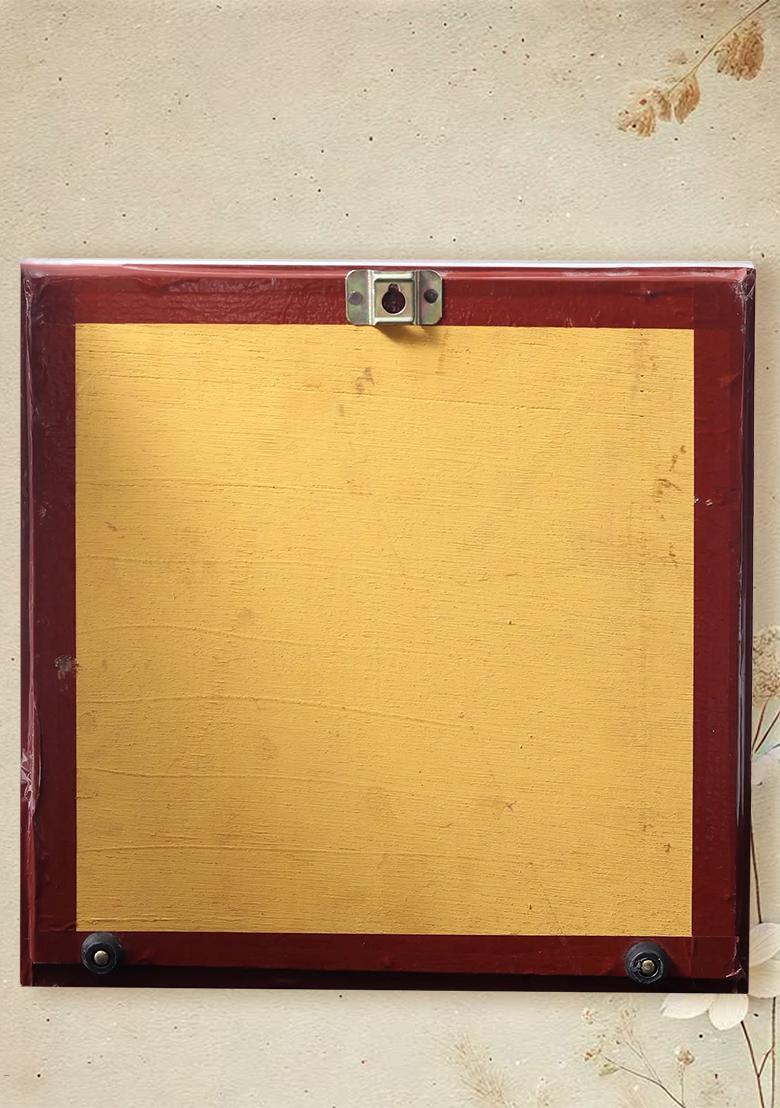 Shree Yantra Tanjore Painting With Teakwood Frame Indian Geometric Art