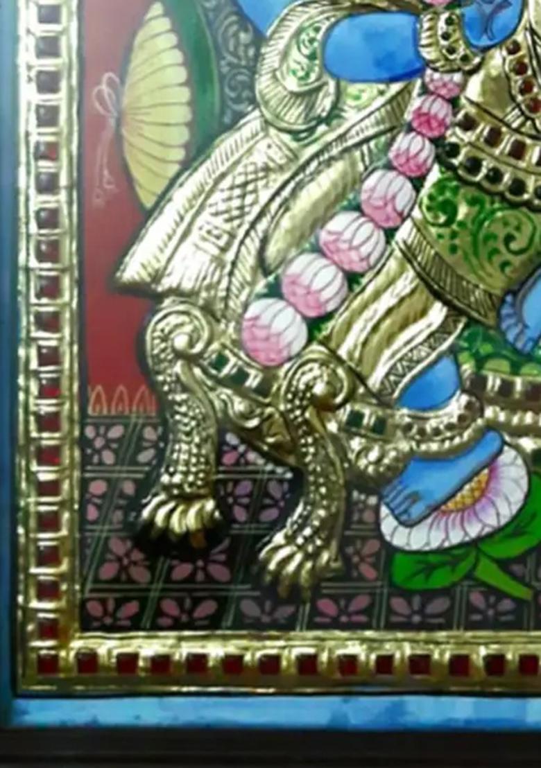 Dhanvantari Tanjore Painting 22K Gold Work Indian Art