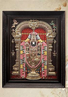 Worshipping The Cow Gas Mata Tanjore Painting Indian Spiritual Art