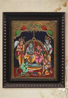 Shri Ram Darbar Tanjore Paintingdian Divine Artwork