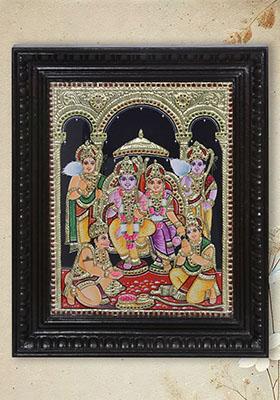 Ram Darbar Tanjore Painting And 24 Karat Gold Work