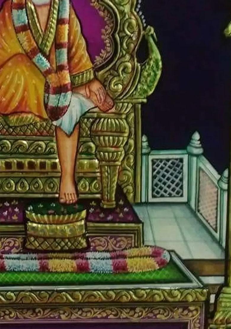 Sai Baba Tanjore Painting With 22K Gold Work