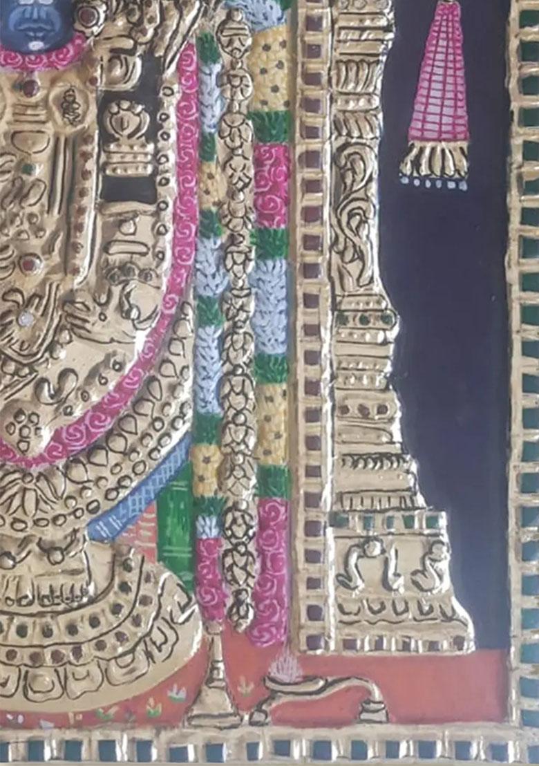 Lord Balaji Tanjore Painting 22K Gold Work