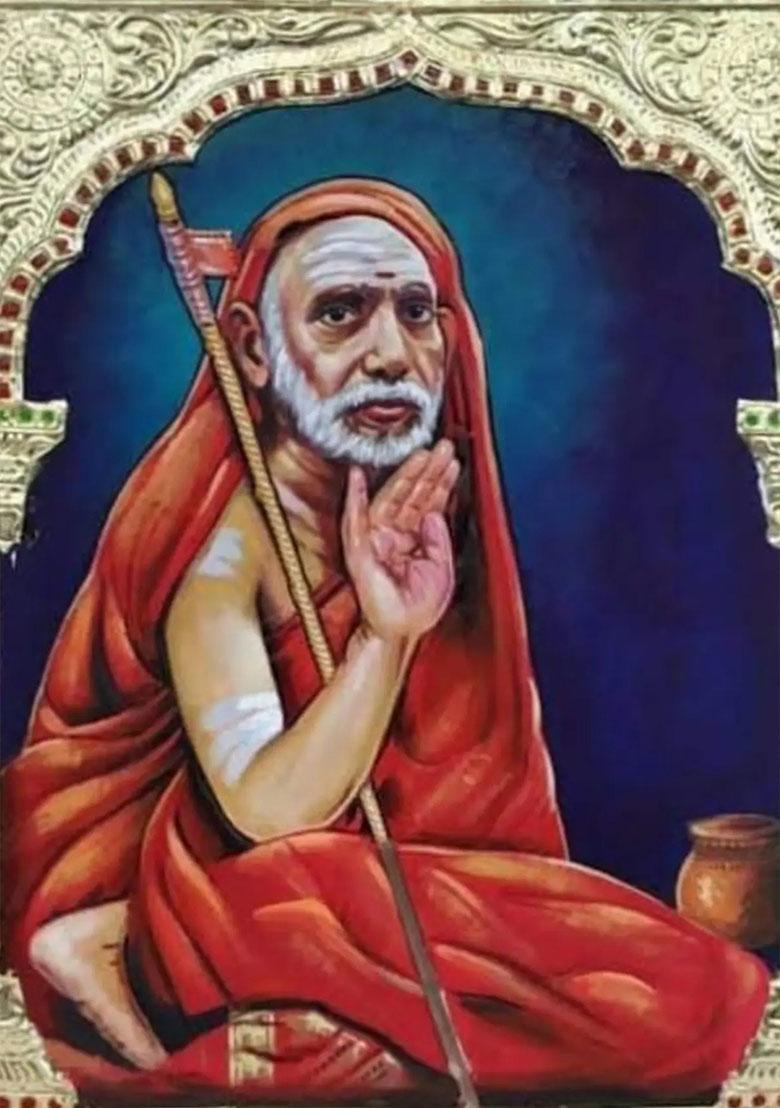 Mahaperiyava Tanjore Painting 22K Gold Embellishments