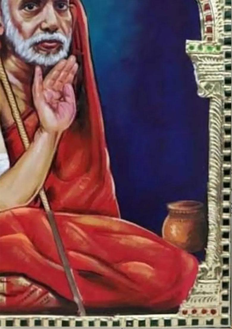 Mahaperiyava Tanjore Painting 22K Gold Embellishments