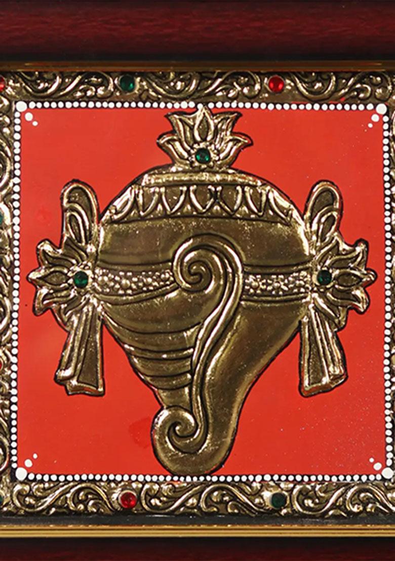 Panchajanya Vaishnava Symbol Tanjore Painting South Indian Art