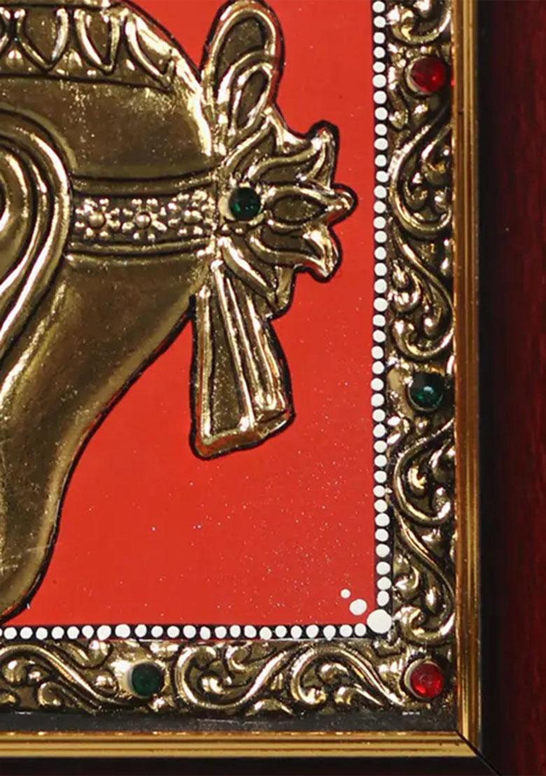 Panchajanya Vaishnava Symbol Tanjore Painting South Indian Art