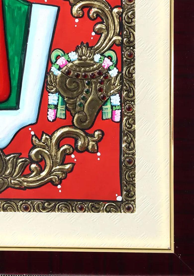 Vaishnava Symbols Chakra Shankh And Tilak Tanjore Painting South Indian Art