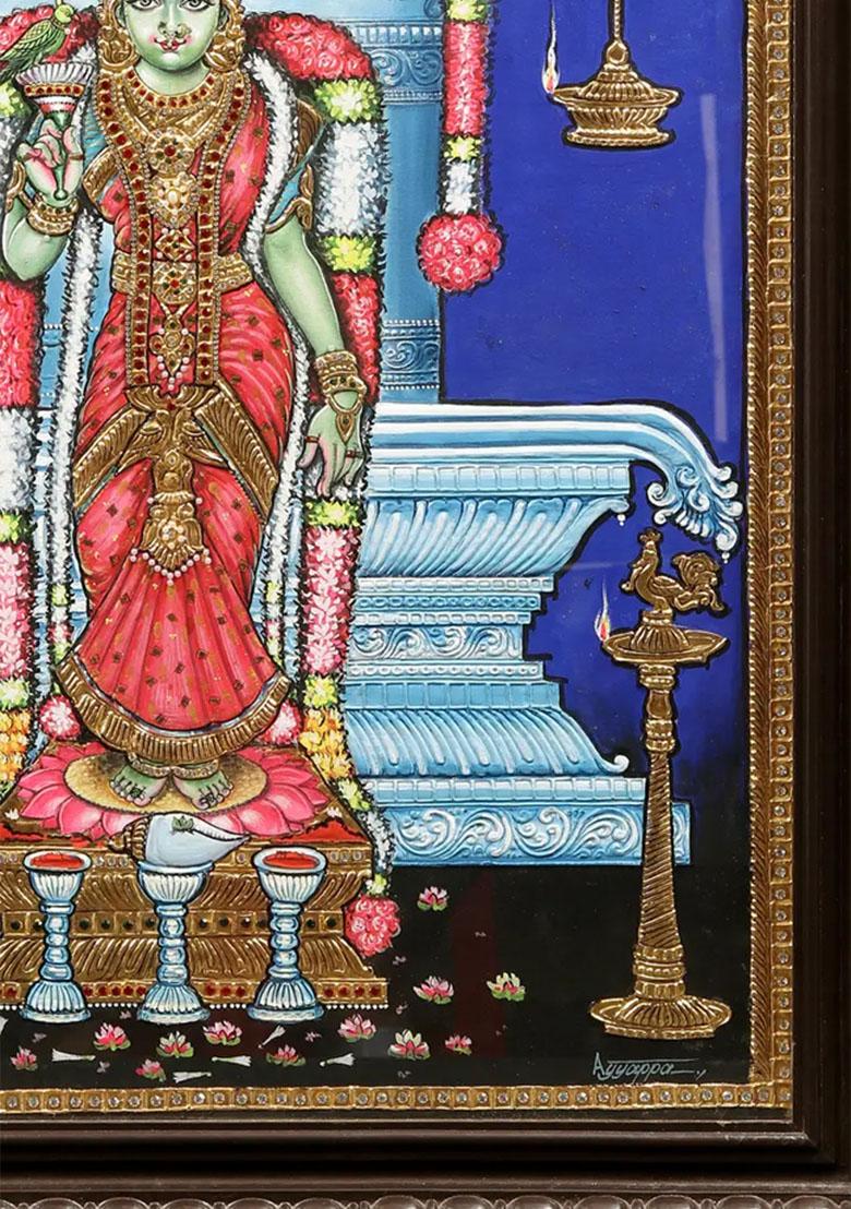 Goddess Meenakshi Tanjore Painting South Indian Art
