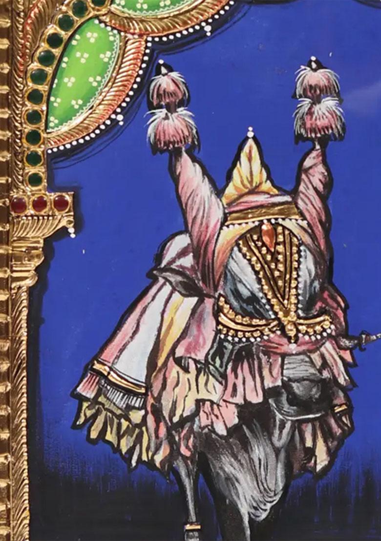 Framed Tanjore Painting Depicting Vanishing Folk Culture Cultural Heritage Art