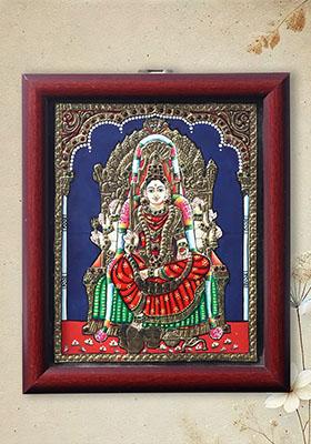 Samayapuram Mariamman Tanjore Painting Divine Artwork