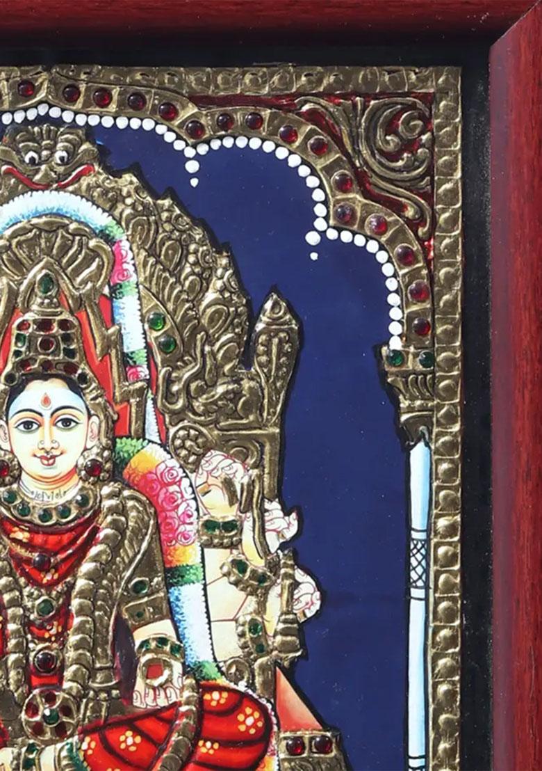 Samayapuram Mariamman Tanjore Painting Divine Artwork