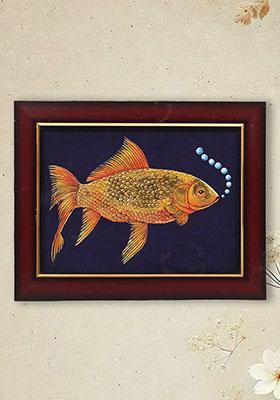 Goldfish Tanjore Painting Vibrant Aquatic Artwork