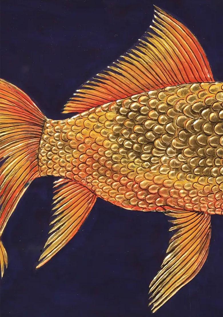Goldfish Tanjore Painting Vibrant Aquatic Artwork