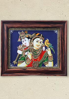 Bal Krishna With Maiya Yashoda Tanjore Painting