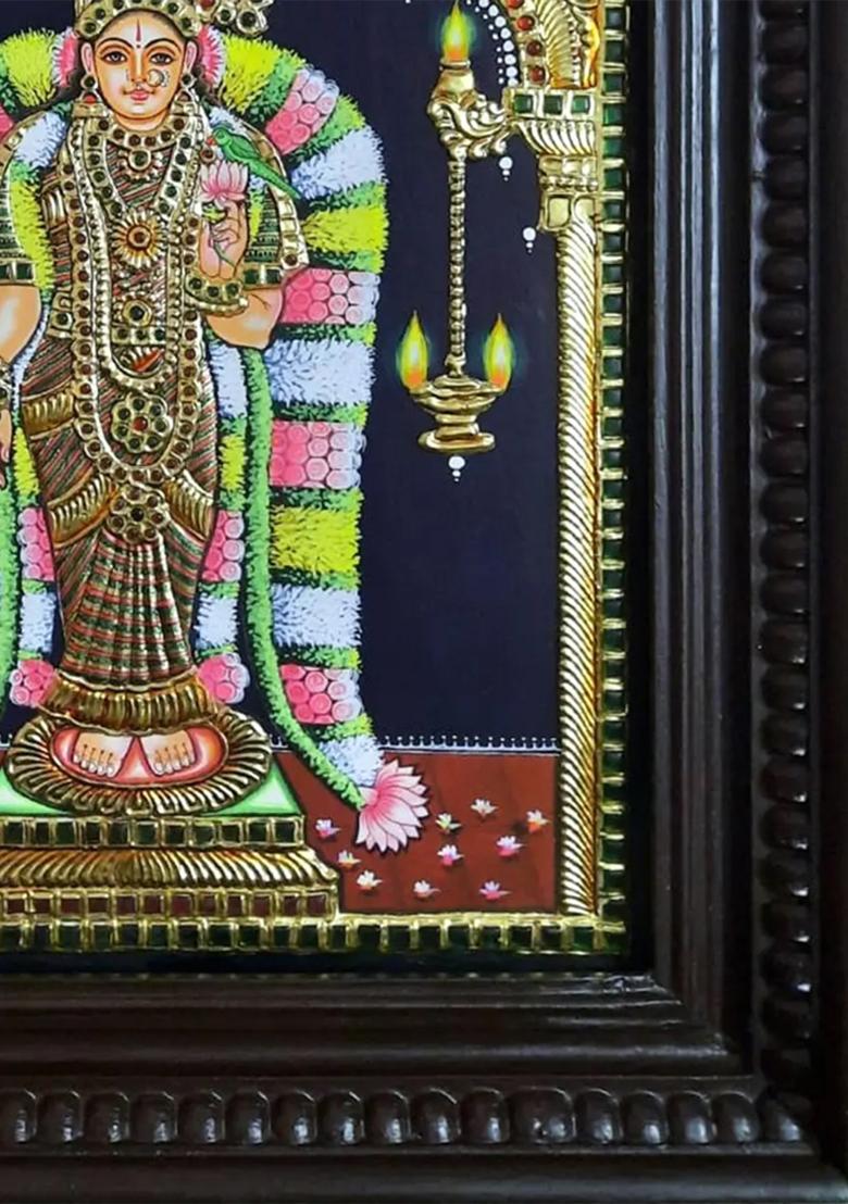 Goddess Andal Prabhu Tanjore Painting Handmade Artwork