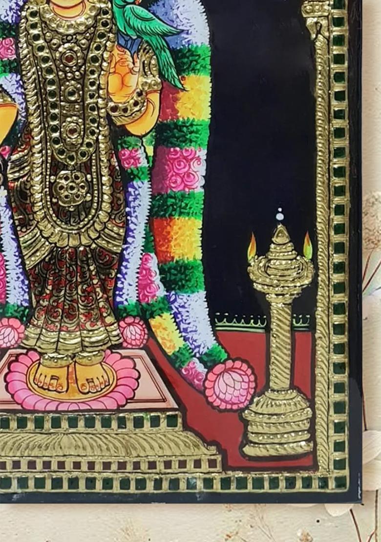 Goddess Andal Tanjore Painting Divine Artwork