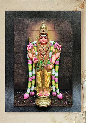 Thiruchendur Murugan Tanjore Painting Super Embossed 3D Face Work
