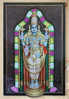 Bhagawan Perumal Tanjore Painting Super Embossed 3D Face Work