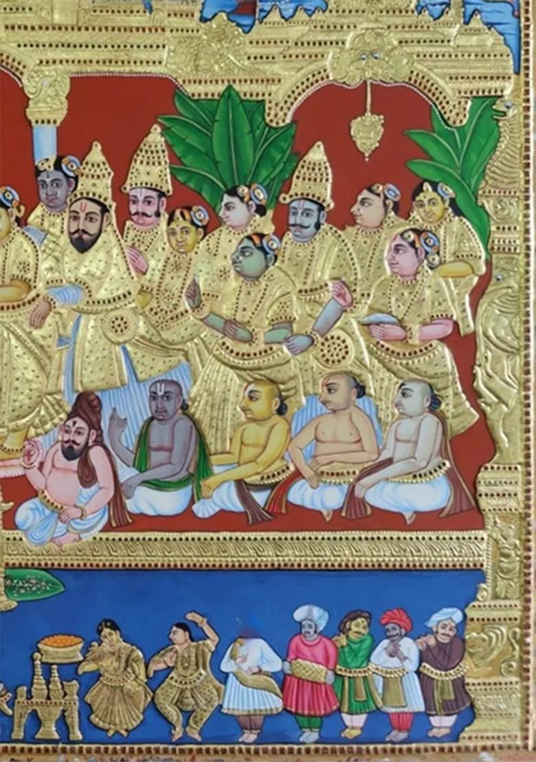 Exquisite Rukmini Tanjore Painting Divine Wedding Scene Without Frame
