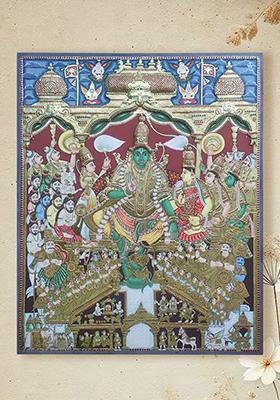 Shri Ram Pattabhishekam Tanjore Paintingdian Artworkout Frame