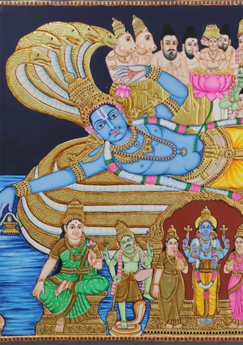 Shri Padmanabha Swamy Tanjore Painting Artworkout Frame