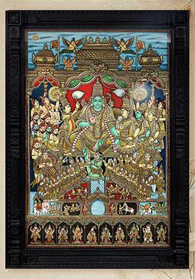 Sri Rama Pattabhishekam Tanjore Painting Shilp Guru Gold Medal Winner 24 Karat Gold