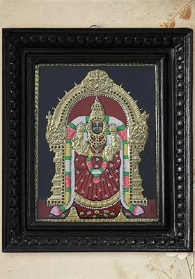 Goddess Padmavathi Tanjore Painting With 24 Karat Gold