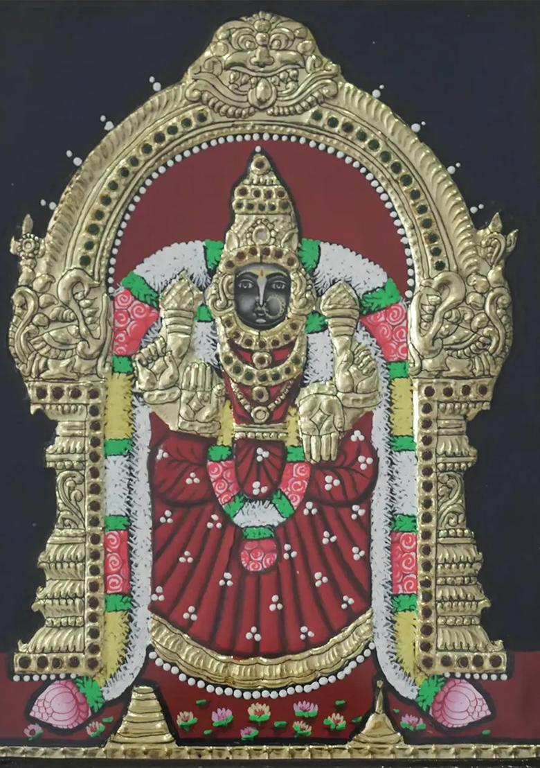 Goddess Padmavathi Tanjore Painting With 24 Karat Gold
