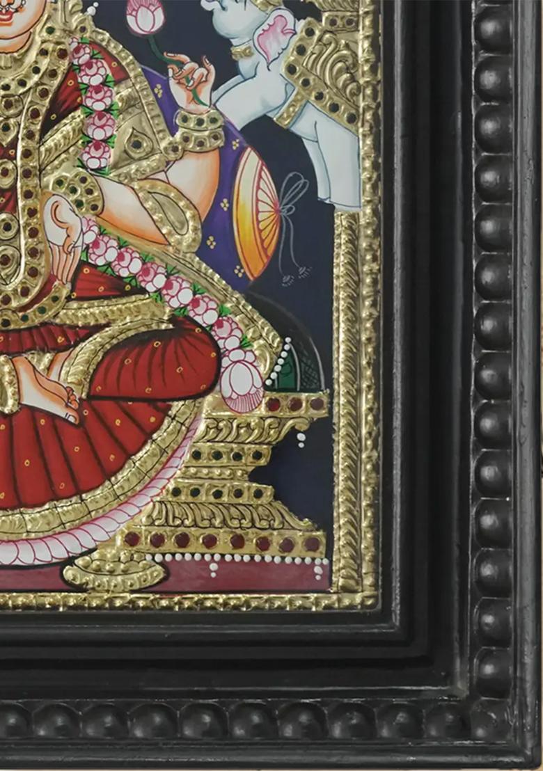 Gajalakshmi Tanjore Painting With 24 Karat Gold