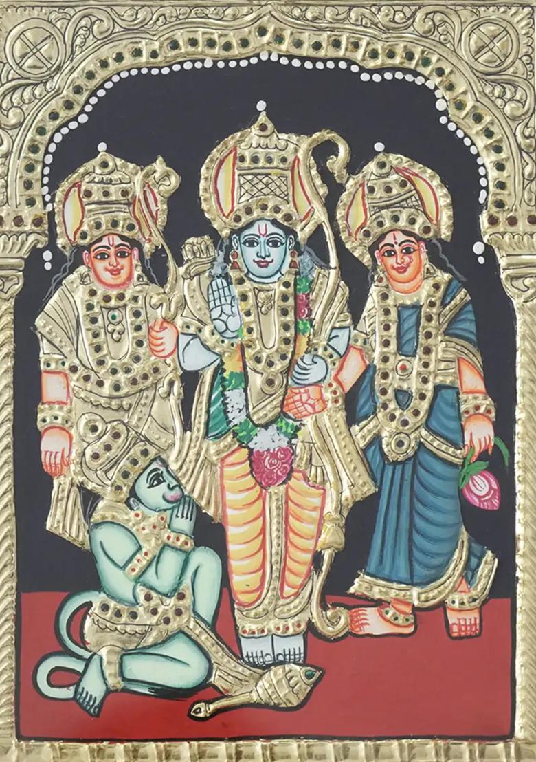 Ram Darbar Tanjore Painting With 24 Karat Gold