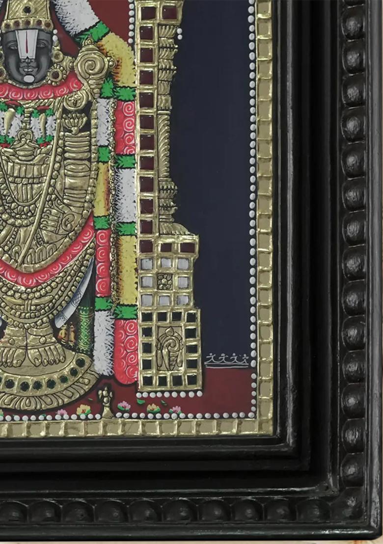 Tirupati Balaji Venkateshvara Tanjore Painting With 24 Karat Gold