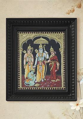 Shri Ram Darbar Tanjore Painting With 24 Karat Gold