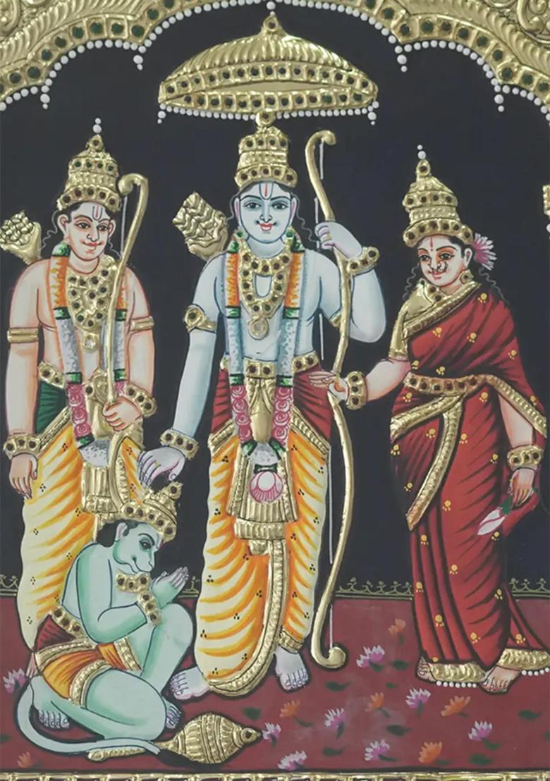 Shri Ram Darbar Tanjore Painting With 24 Karat Gold