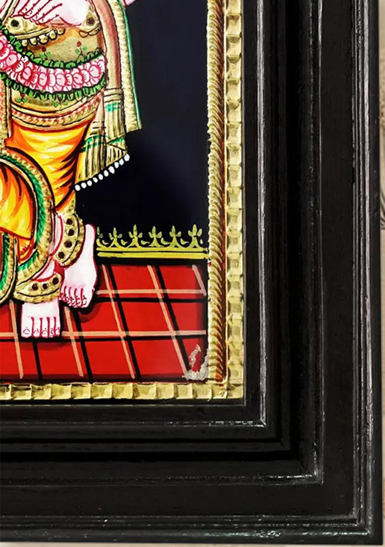 Hindu Deities Rukmini Krishna Tanjore Painting With 24 Karat Gold