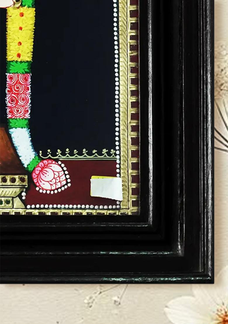 Lord Murugan Kartikeya Tanjore Painting Colour With 24 Karat Gold