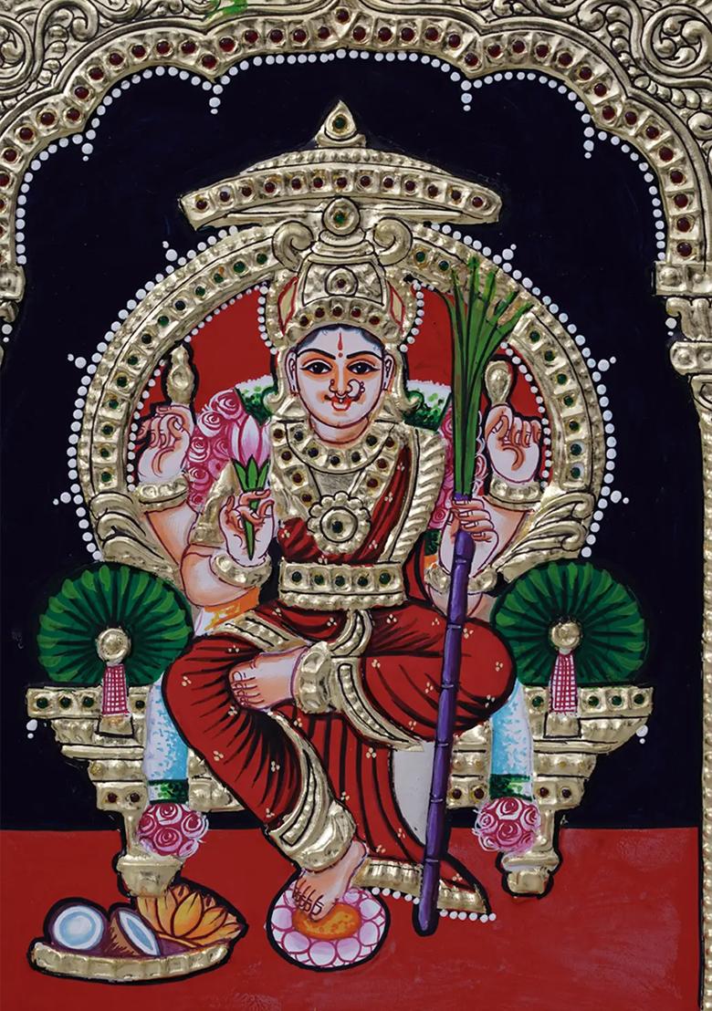 Divine Tanjore Painting Of Goddess Rajarajeshwari Elegance