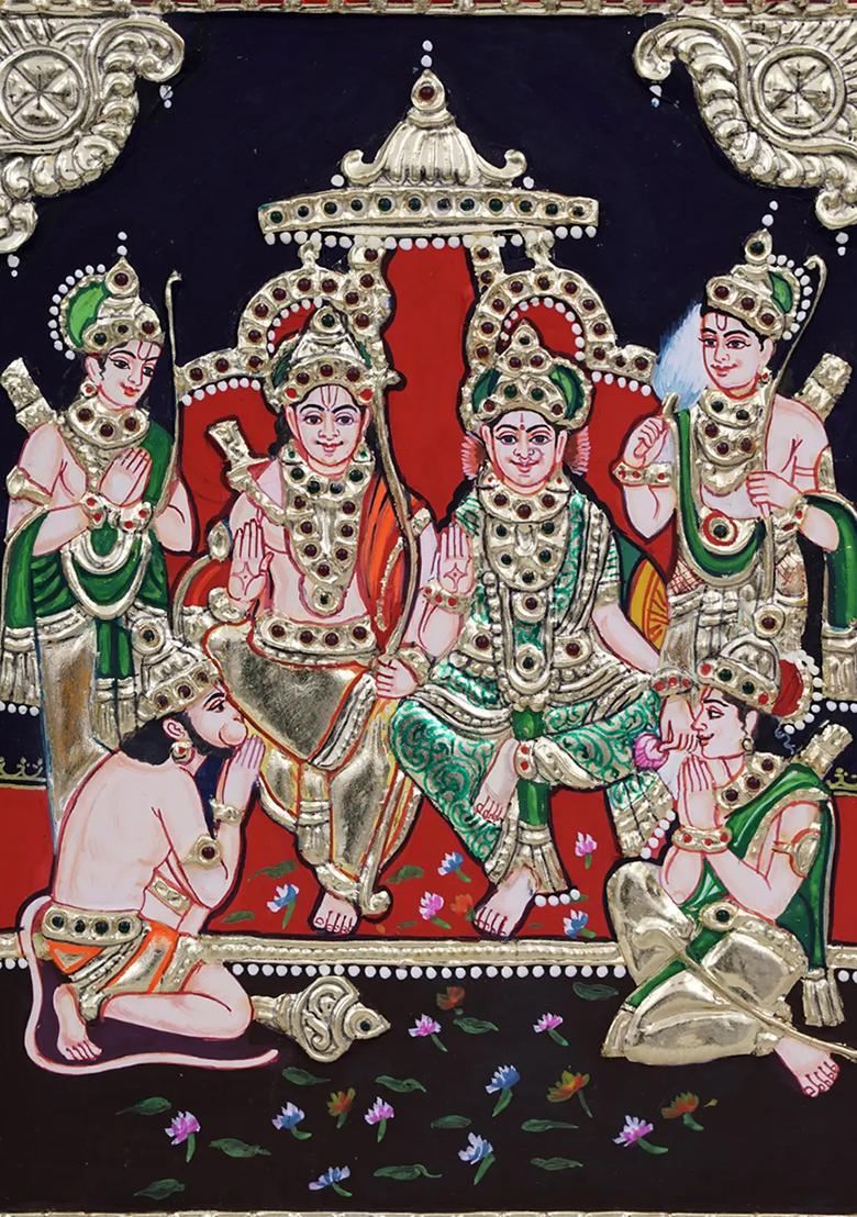 Tanjore Painting Of Rama Darbaar Divine Splendor