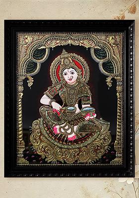 Goddess Annapurna Tanjore Painting Divine Abundance